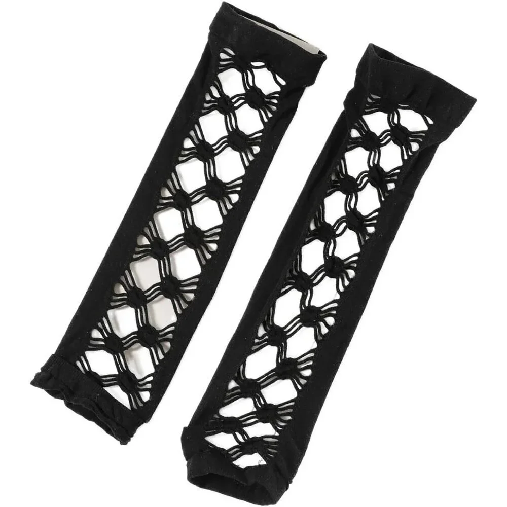 Women's Fishing Halloween Black 5 Net Gloves Fingerless Gothic Accessories
